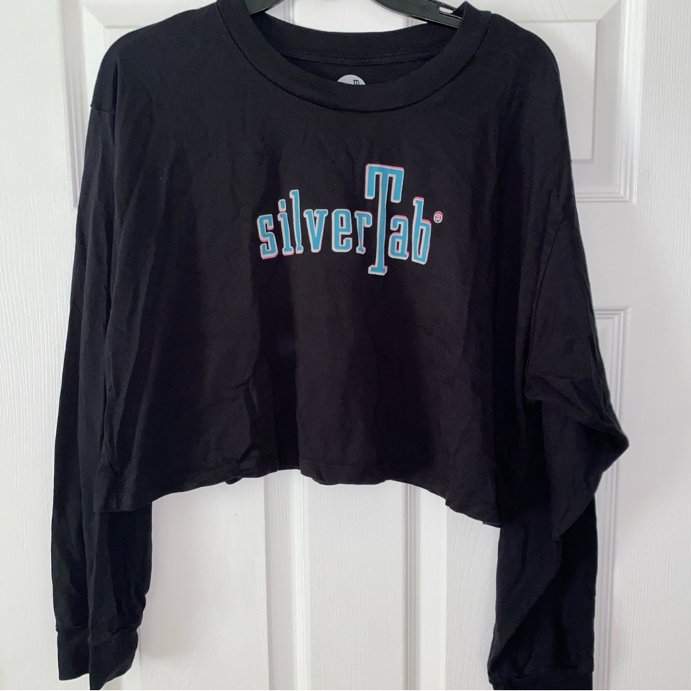 Black SilverTab Cropped Long Sleeve Shirt